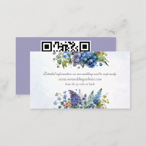 Bohemian Blue_Violet Floral Wedding Details Enclosure Card