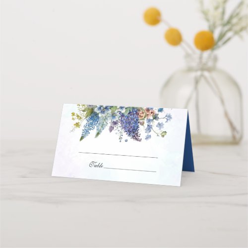 Bohemian Blue_Violet Floral Wedding Place Card