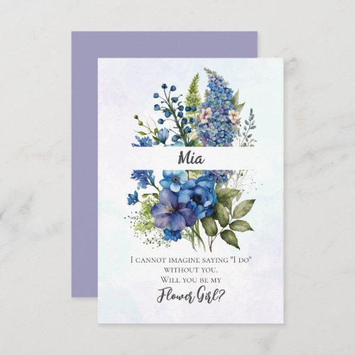 Bohemian Blue_Violet Flower Girl Proposal Invitation