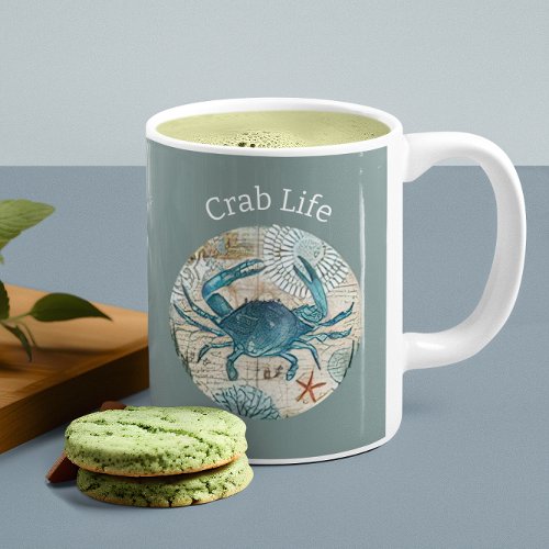 Bohemian Blues Crab Life Collection Coffee Mug