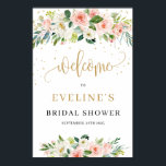 Bohemian Blush floral gold sparkles welcome sign<br><div class="desc">Bohemian Blush floral gold sparkles welcome sign, Contact me for matching items or for customization, Blush Roses ©</div>