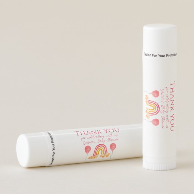 Bohemian Boho Baby Shower Girl Thank you Gifts Lip Balm (Front)