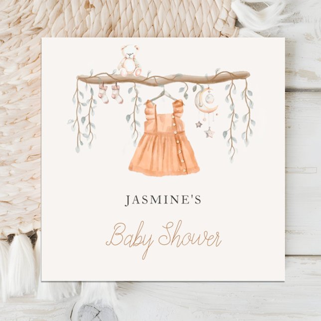 Bohemian Boho Clothes Girl Baby Shower Napkins (Creator Uploaded)