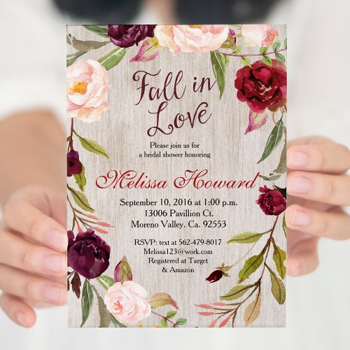 Bohemian Boho Floral Wreath Invitation