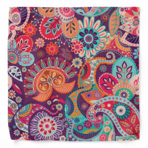 Bohemian Boho MOD Hippy Chic Flower Pattern Bandana