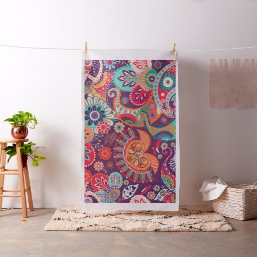 Bohemian Boho MOD Hippy Chic Flower Pattern Fabric