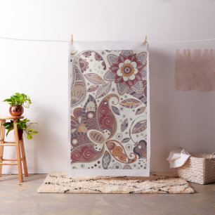 Bohemian Boho MOD Hippy Chic Flower Pattern Fabric