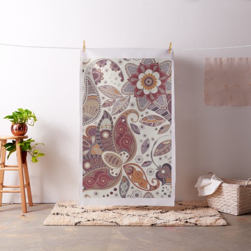 Bohemian Boho MOD Hippy Chic Flower Pattern Fabric