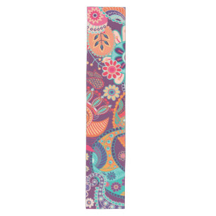 Bohemian Boho MOD Hippy Chic Flower Pattern Medium Table Runner