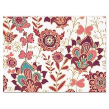 Bohemian Boho Mod Hippy Chic Flower Pattern Tissue Paper by Boho_Chic at Zazzle