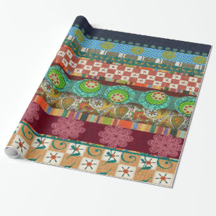 Bohemian Boho MOD Hippy Chic Pattern Wrapping Paper