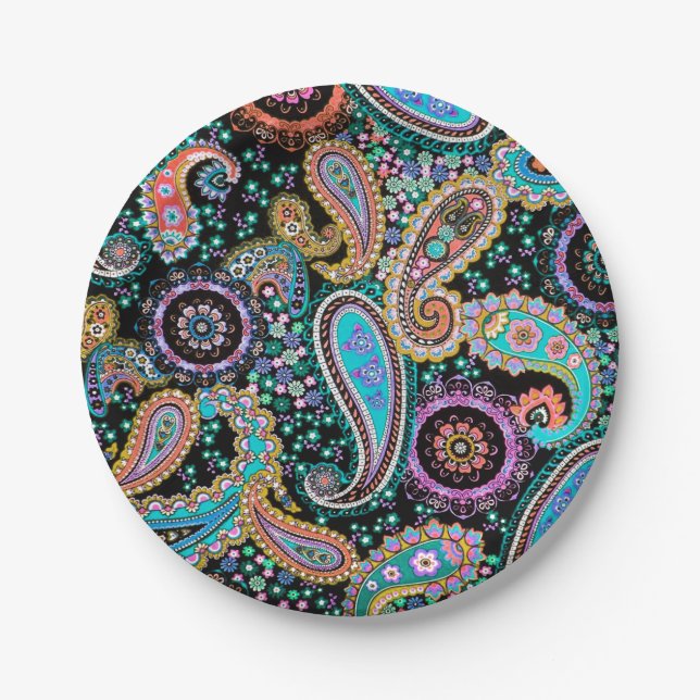 Bohemian Boho MOD Pattern Paper Plates (Front)