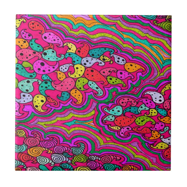 Bohemian Boho MOD Pattern Tile (Front)