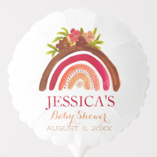 Bohemian Boho Rainbow Baby Shower Earthy Cute Balloon