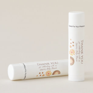 Bohemian Boho Rainbow Baby Shower Thank you Gifts Lip Balm