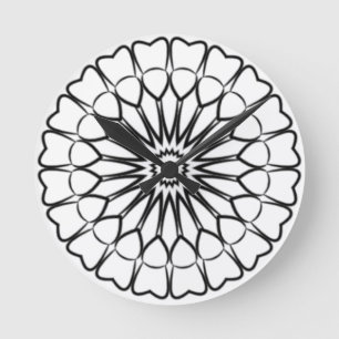 Bohemian boho romantic Mandala Floral Round Pillow Clock