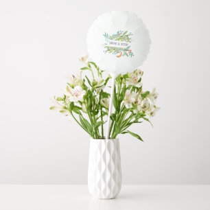 Bohemian Botanical Green & blue Floral folk art Balloon