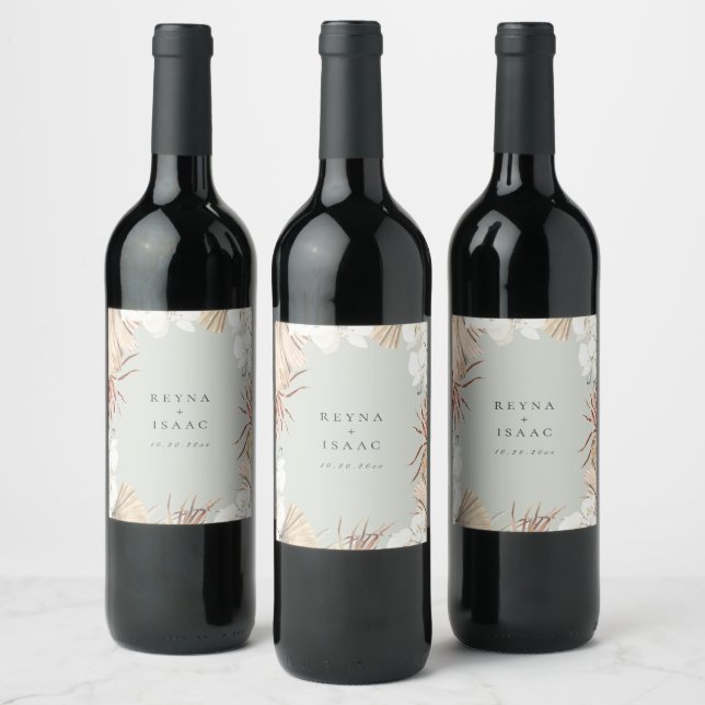 Bohemian Botanical Personalized Wine Label (Bottles)