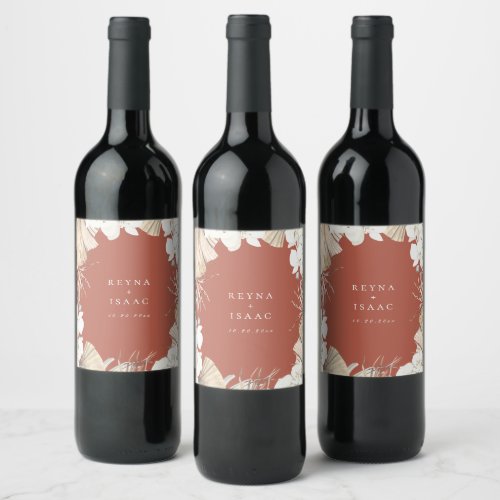 Bohemian Botanical Personalized Wine Label