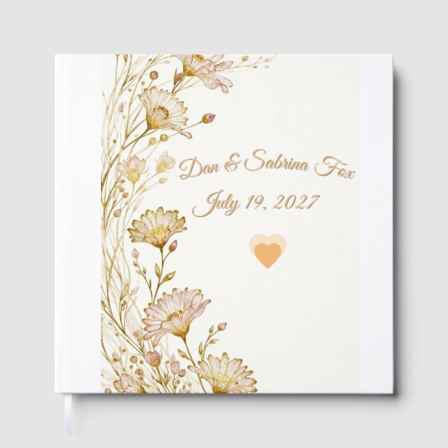 Bohemian, botanical style  guest book (Front)