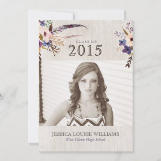 Bohemian Bouquet Graduation Invitations