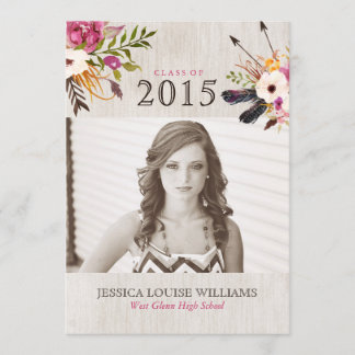 Bohemian Bouquet Graduation Invitations