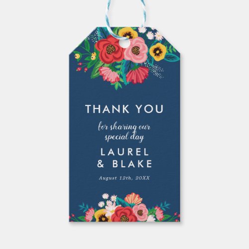 Bohemian Bouquet _ Navy Blue _ Thank You Gift Tags