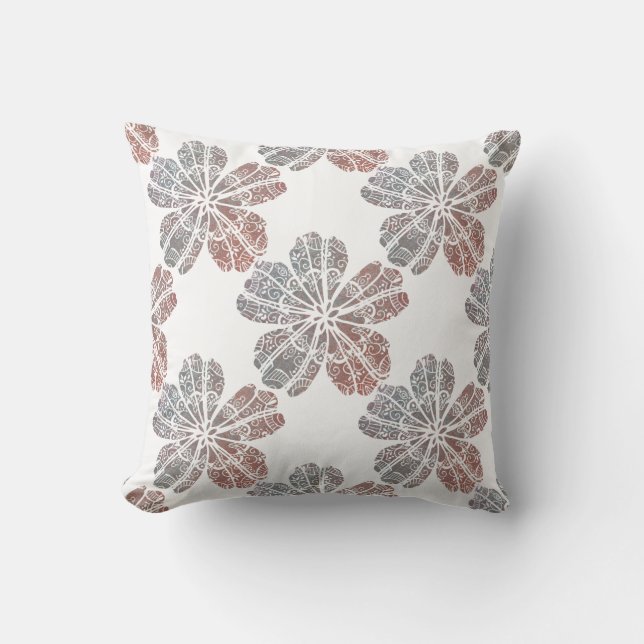 Bohemian Breeze Flower | Seafoam Throw Pillow (Front)