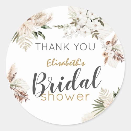 Bohemian Bridal Shower Thank You Classic Round Sti Classic Round Sticker