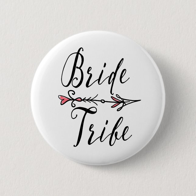 Bohemian Bride Tribe with Heart Arrow Button (Front)