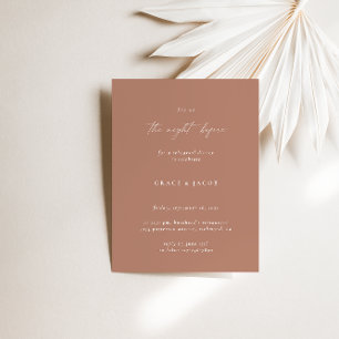 Bohemian Bronze Rose Minimalist Rehearsal Dinner Invitation