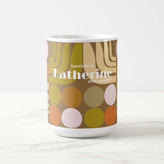 Bohemian Brown Green Orange Coffee Mug (Center)