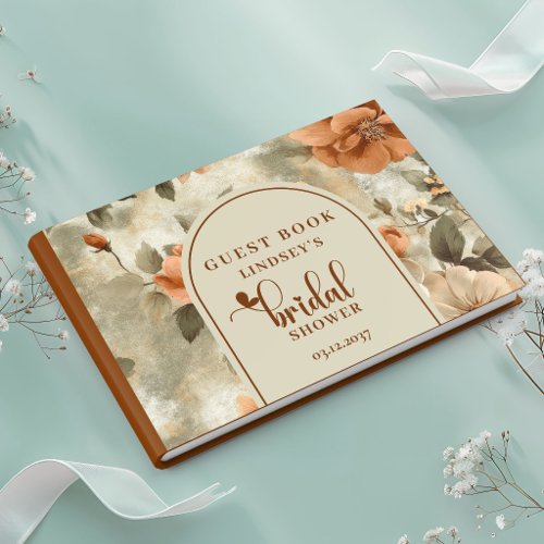 Bohemian Burnt Orange Bridal Shower Guest Book