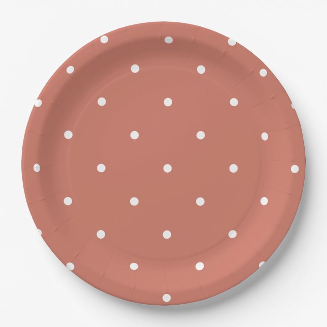 Bohemian Burnt Orange Rainbow Baby Shower  Paper Plates (Front)