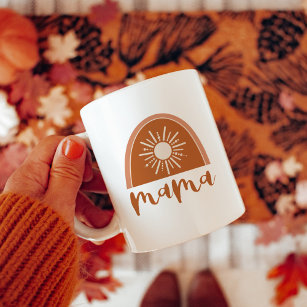 Bohemian Burnt Orange Rainbow Sun Mama Coffee Mug