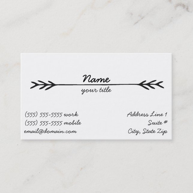 Bohemian Business Card (Front)