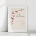 Bohemian Butterfly Bridal Shower Welcome Poster at Zazzle