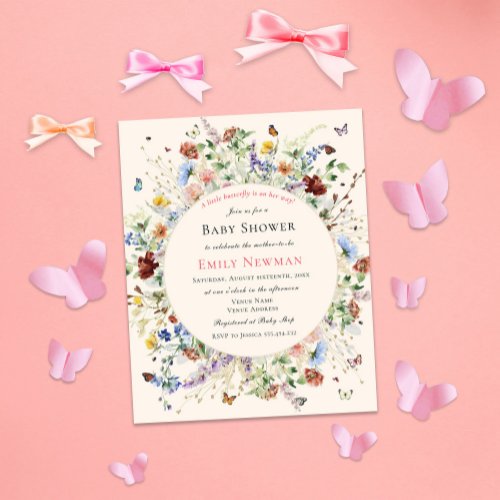 Bohemian Butterfly  Floral Budget Baby Shower