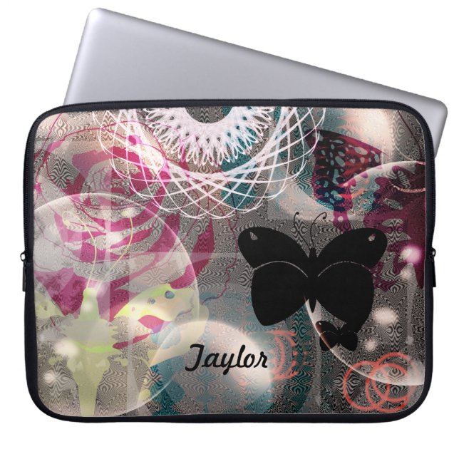 Bohemian Butterfly Laptop Computer Sleeve ~ Bag (Front)