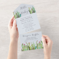 Bohemian Cactus Desert Baby Shower Gender Neutral