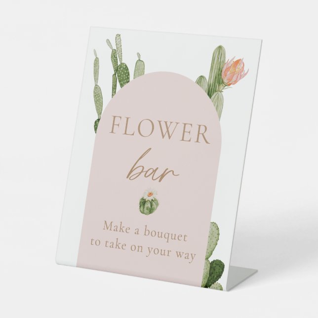 Bohemian Cactus Desert Flower Bar Sign (Front)