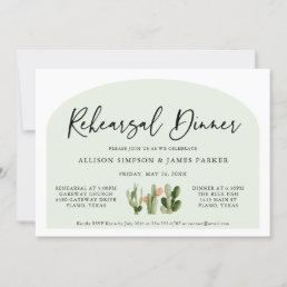 Bohemian Cactus Desert Rehearsal Dinner Invitation