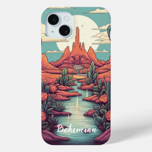 Bohemian Cactus Garden iPhone 15 Plus Case