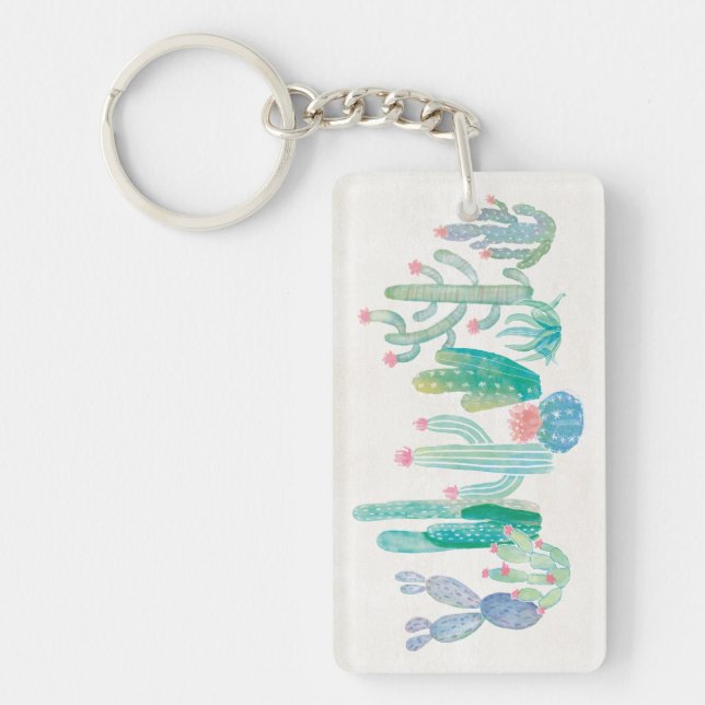 Bohemian Cactus Keychain (Front)