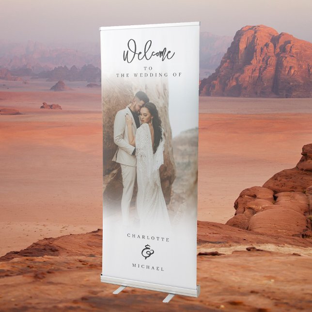 Bohemian Calligraphy Wedding Welcome  Retractable Banner (Bohemian Calligraphy Wedding Welcome Retractable Banner)