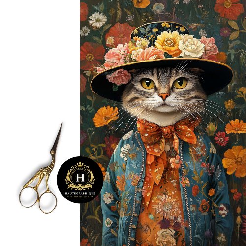 Bohemian Cat Decor Decoupage  Tissue Paper