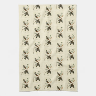 Bohemian Chatterer (Waxwing) Audubon Birds America Kitchen Towel