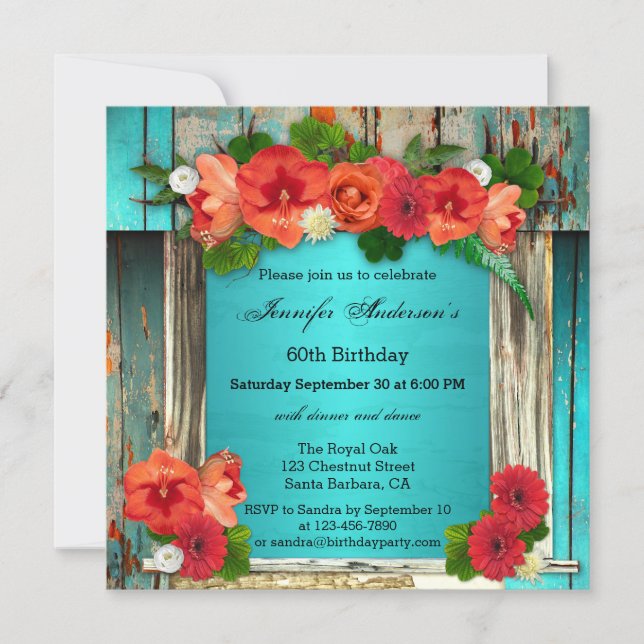 Bohemian Chic Adult Birthday Party Invitation (Front)