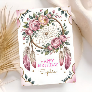 Bohemian Chic Birthday Wishes Card