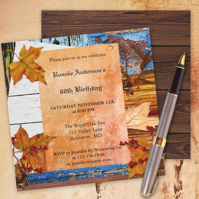 Bohemian Chic Fall Birthday Party Invitation (Creator Uploaded)